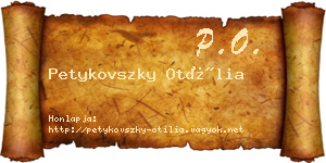Petykovszky Otília névjegykártya